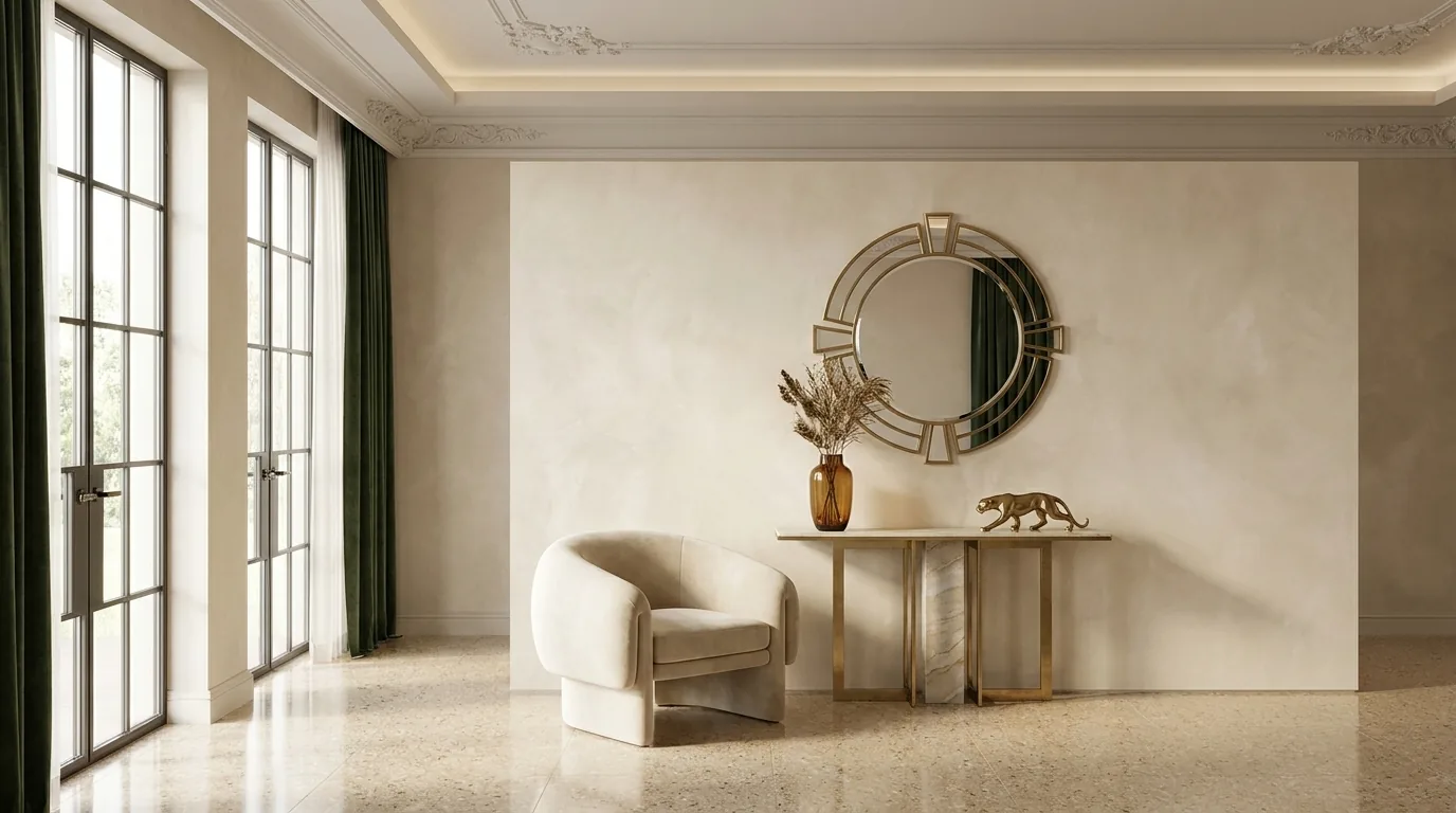 Serene Eclectic Lounge - Roman Clay Finish
